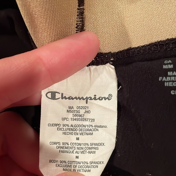 Champion black leggings with cheetah bring wait and wording comfy leggings soft - Picture 11 of 11